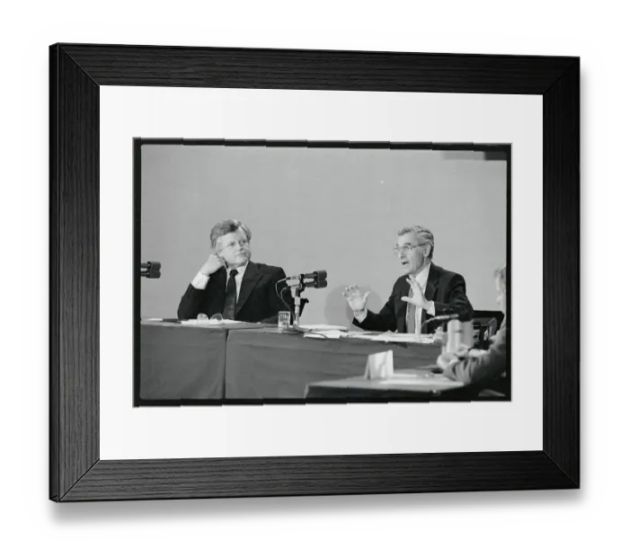 Framed Print : Ted Kennedy in Pensive Mood with Ray Shamie