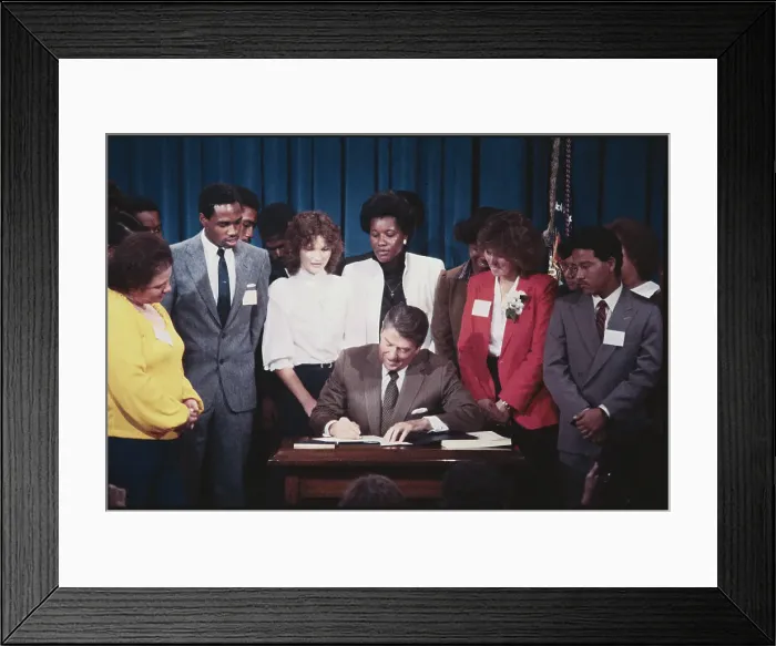 Framed Print : Reagan Signing Document Framed Print : Reagan Signing Document