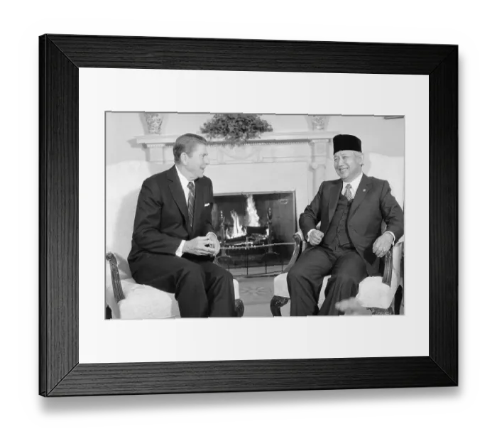 Framed Print : Ronald Reagan Conferring with Suharto Framed Print : Ronald Reagan Conferring with Suharto