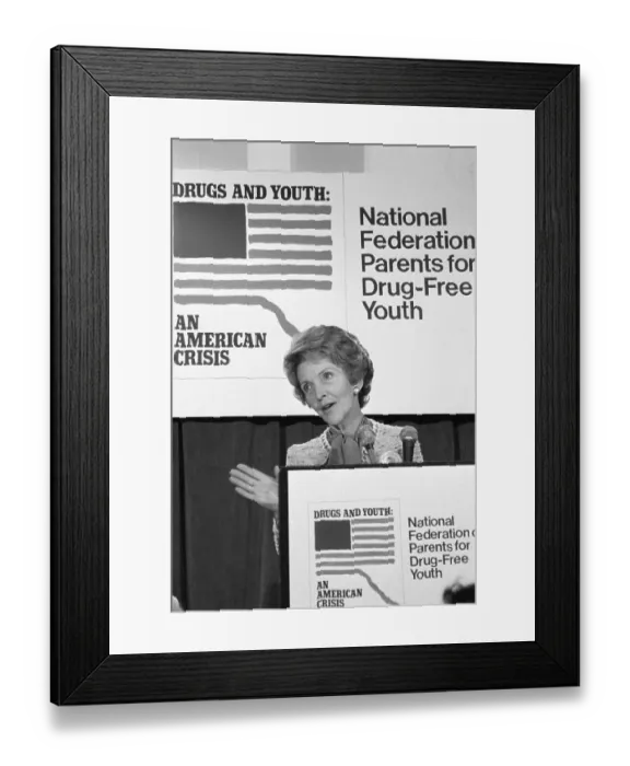 Framed Print : Nancy Reagan Addressing Conference on Drugs Framed Print : Nancy Reagan Addressing Conference on Drugs