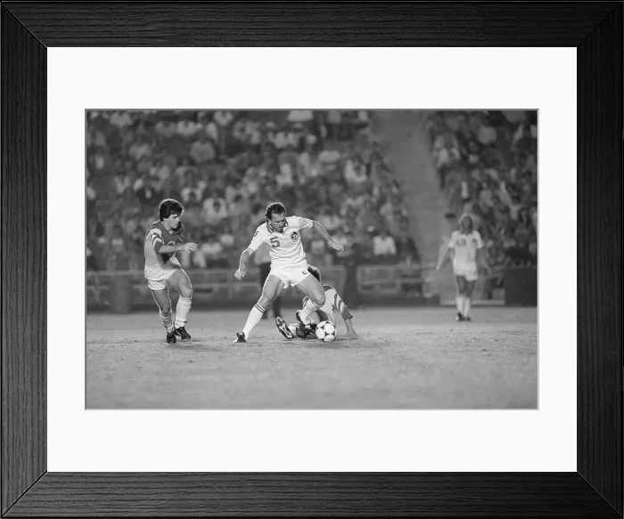 Framed Print : Franz Beckenbauer Competing in a Soccer Game Framed Print : Franz Beckenbauer Competing in a Soccer Game