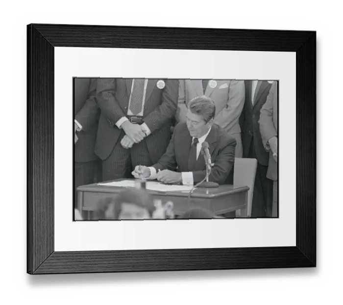 Framed Print : Ronald Reagan Signing Trading Act Framed Print : Ronald Reagan Signing Trading Act
