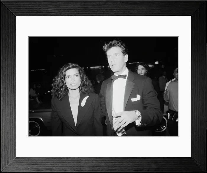 Framed Print : Bianca Jagger and Calvin Klein at Premiere