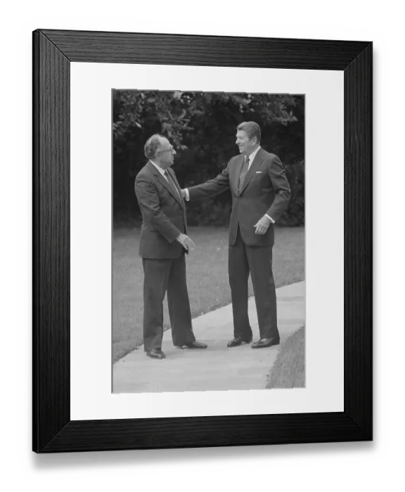 Framed Print : President Reagan Speaking with Philip Habib Framed Print : President Reagan Speaking with Philip Habib