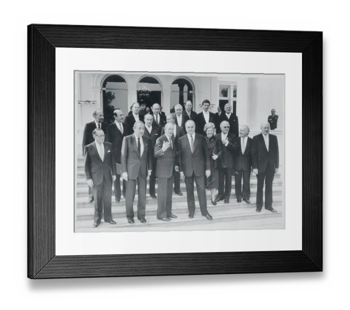 Framed Print : Karl Carstens Posing with West German Cabinet Members Framed Print : Karl Carstens Posing with West German Cabinet Members