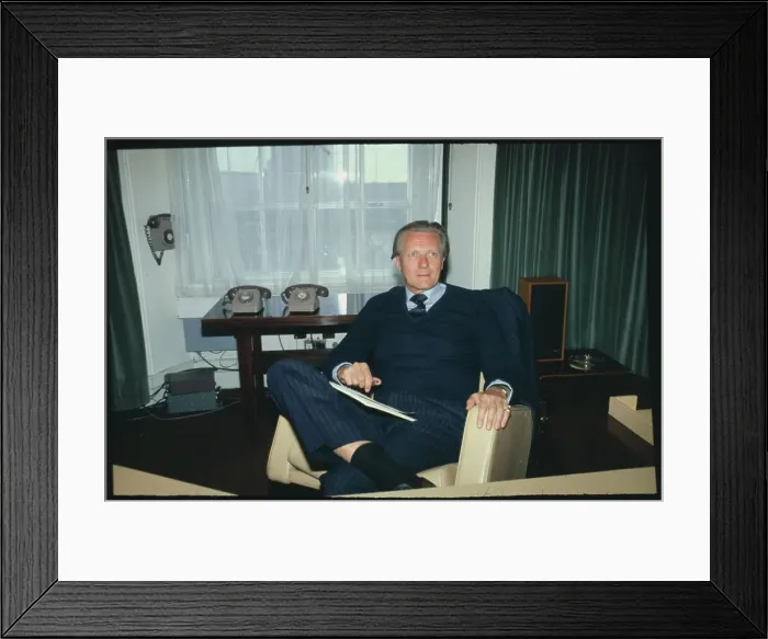 Framed Print : British Secretary of Defense Michael Heseltine in His Office