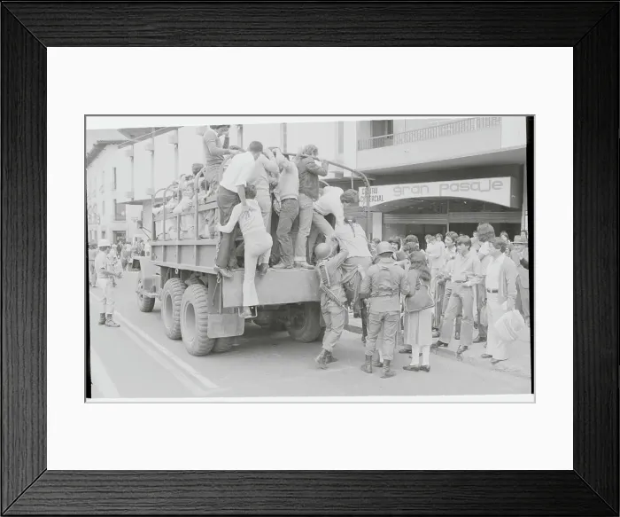 Framed Print : Soldiers Transport Locals Framed Print : Soldiers Transport Locals