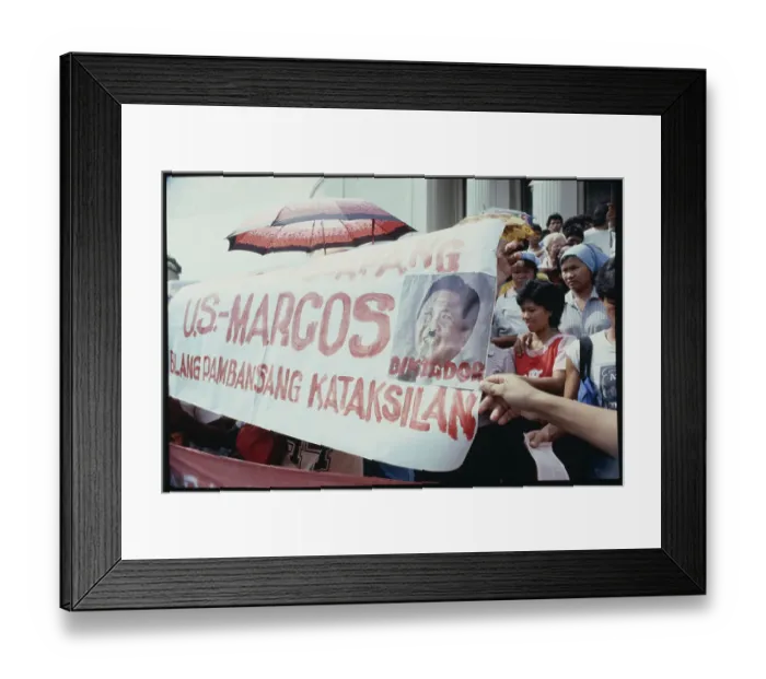 Framed Print : Protesters Carrying a Banner Framed Print : Protesters Carrying a Banner