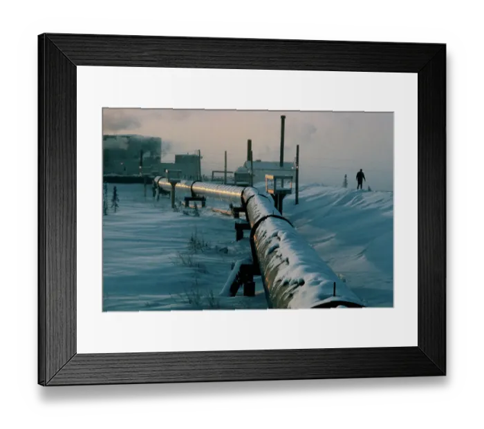 Framed Print : Snowed Under Streets with Oil Pipeline Framed Print : Snowed Under Streets with Oil Pipeline