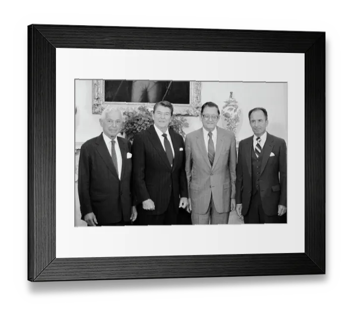 Framed Print : President Reagan Posing with Colleagues Framed Print : President Reagan Posing with Colleagues