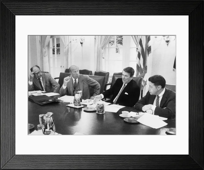 Framed Print : Ronald Reagan and Policy Advisors Framed Print : Ronald Reagan and Policy Advisors