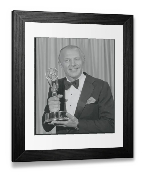Framed Print : Michael Conrad Posing with His Emmy Award Framed Print : Michael Conrad Posing with His Emmy Award