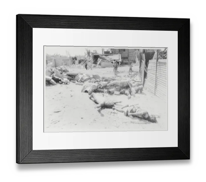 Framed Print : Slain Bodies at Lebanese Refugee Camp 1982 Framed Print : Slain Bodies at Lebanese Refugee Camp 1982