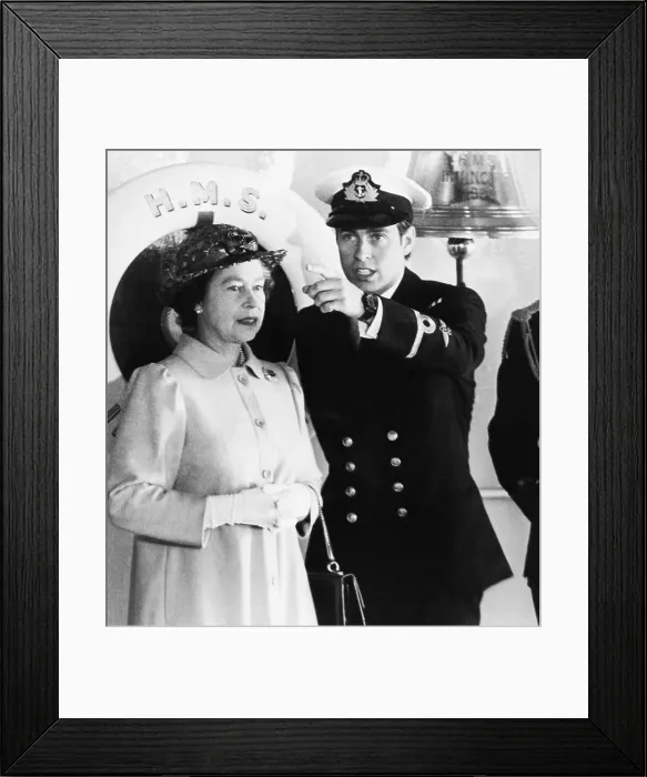 Framed Print : Prince Andrew with His Mother Queen Elizabeth Framed Print : Prince Andrew with His Mother Queen Elizabeth