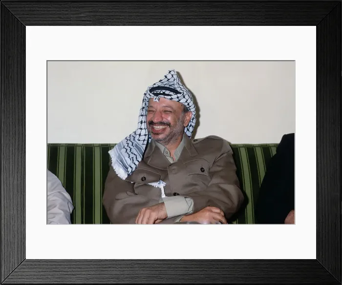 Framed Print : Yasser Arafat During Press Conference Framed Print : Yasser Arafat During Press Conference