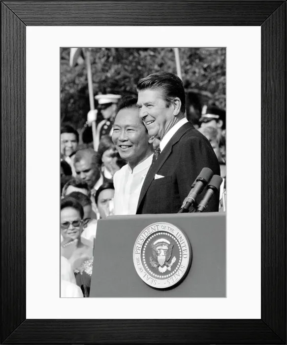 Framed Print : Ronald Reagan with Ferdinand Marcos Framed Print : Ronald Reagan with Ferdinand Marcos