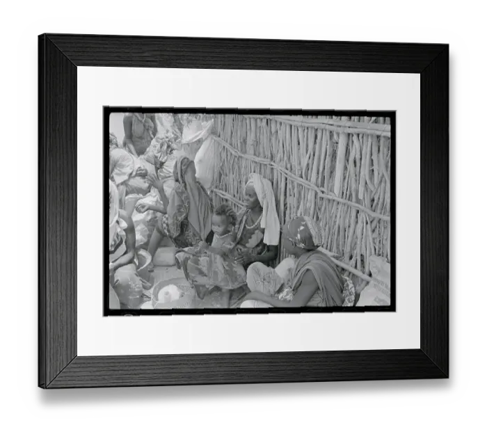 Framed Print : Refugees Waiting for Supplies Framed Print : Refugees Waiting for Supplies