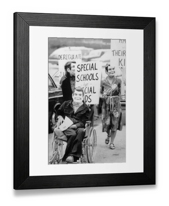 Framed Print : Protesters Wearing Ronald Reagan Masks Framed Print : Protesters Wearing Ronald Reagan Masks