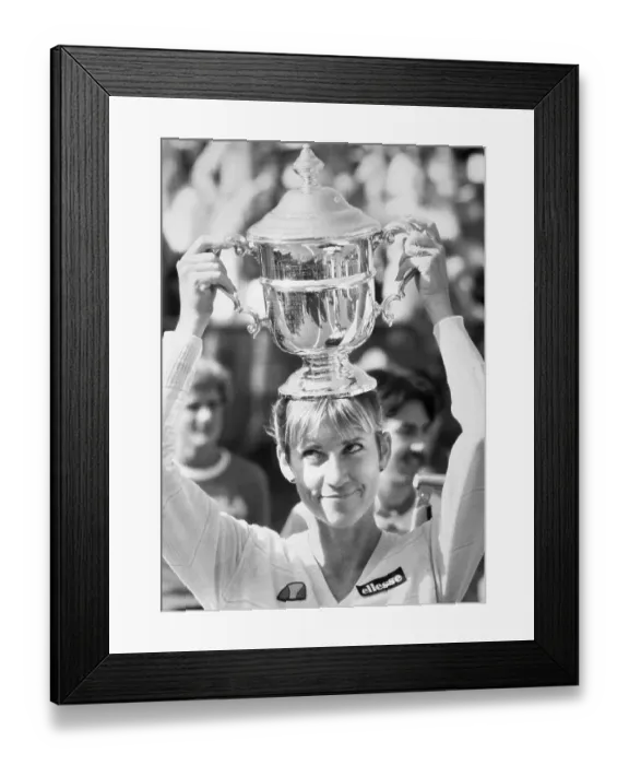 Framed Print : Chris Evert with 6th U.S. Open Cup Framed Print : Chris Evert with 6th U.S. Open Cup
