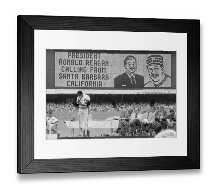 Framed Print : Willie Stargell Listening to the President Framed Print : Willie Stargell Listening to the President