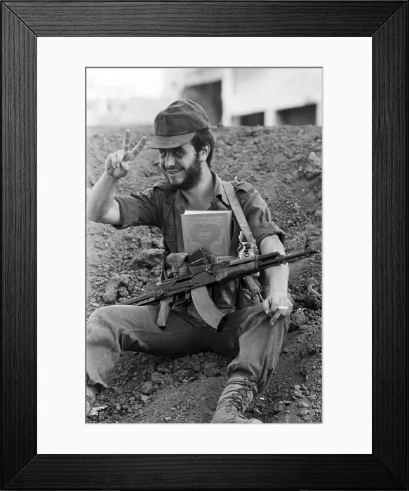 Framed Print : Shiite Moslem Soldier With the Koran Framed Print : Shiite Moslem Soldier With the Koran
