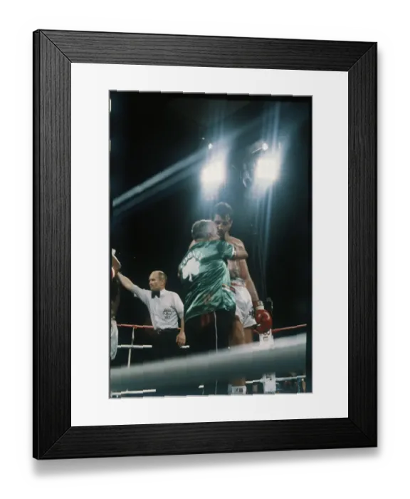Framed Print : Gerry Cooney and Trainer Conceding Their Loss Framed Print : Gerry Cooney and Trainer Conceding Their Loss