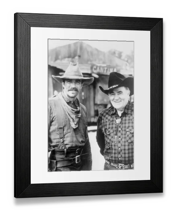 Framed Print : Tom Selleck and Louis L'Amour Framed Print : Tom Selleck and Louis L'Amour