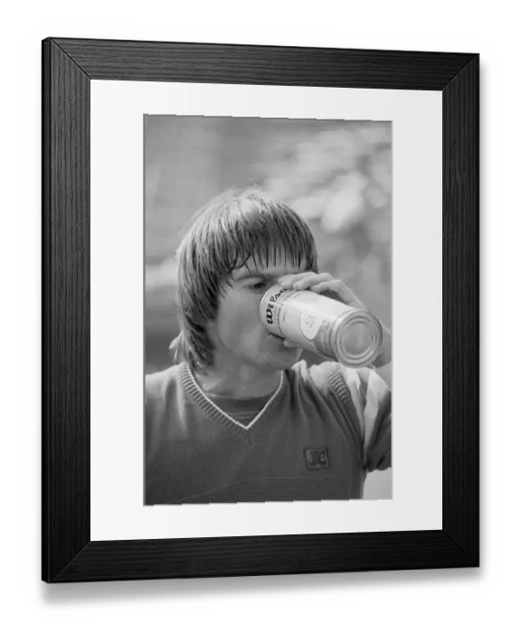 Framed Print : Jimmy Connors Drinking from Ball Can Framed Print : Jimmy Connors Drinking from Ball Can