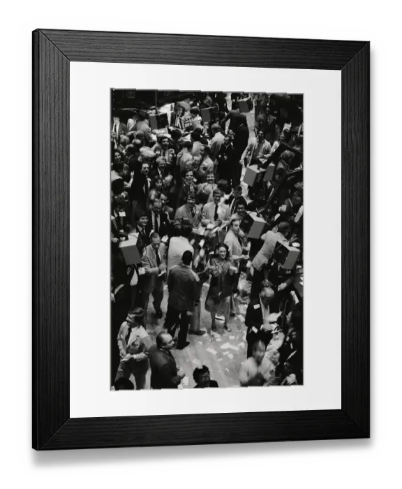 Framed Print : Stock Floor with Jubilant Brokers Framed Print : Stock Floor with Jubilant Brokers