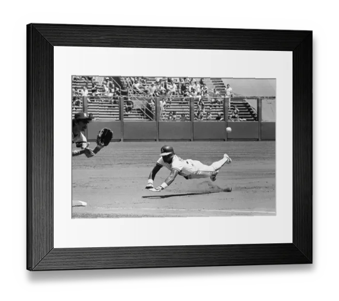 Framed Print : Ricky Henderson Slides Head First Framed Print : Ricky Henderson Slides Head First