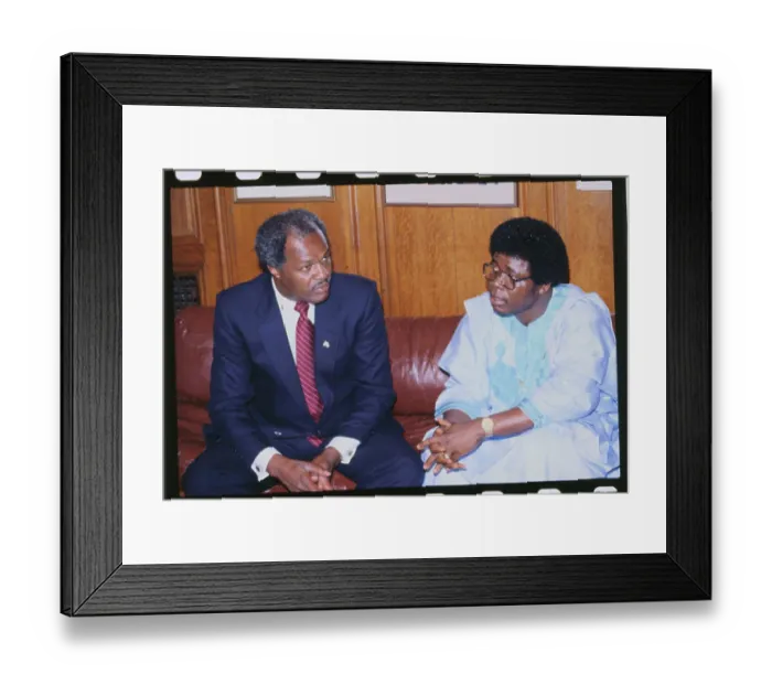 Framed Print : Samuel Doe and Mayor Marion Barry Conversing Framed Print : Samuel Doe and Mayor Marion Barry Conversing