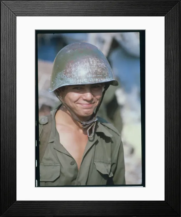 Framed Print : Portrait of Smiling Soldier in Beirut Framed Print : Portrait of Smiling Soldier in Beirut