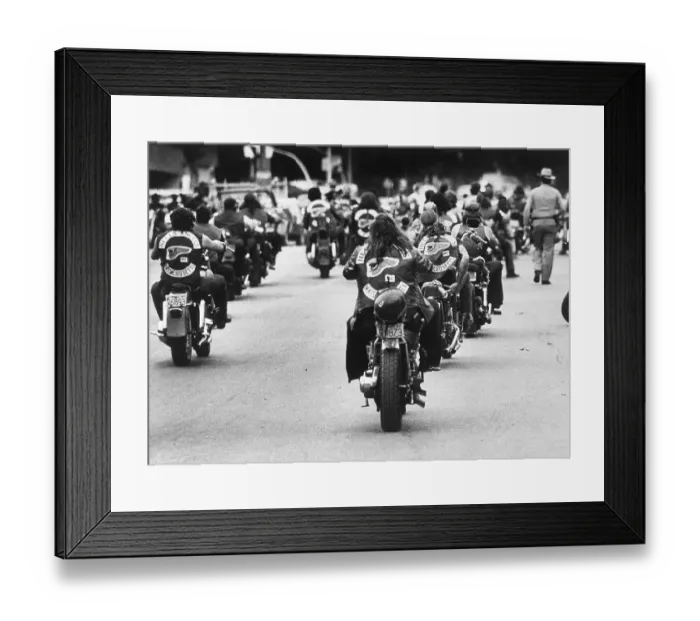 Framed Print : Hell's Angels Ride the Streets Framed Print : Hell's Angels Ride the Streets