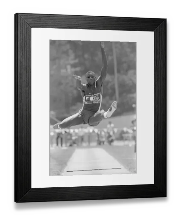 Framed Print : Carl Lewis Doing Long Jump Framed Print : Carl Lewis Doing Long Jump