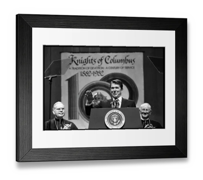 Framed Print : Ronald Reagan Speaks at Knights of Columbus Framed Print : Ronald Reagan Speaks at Knights of Columbus