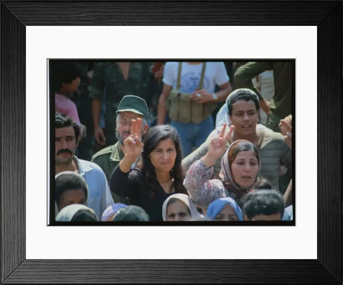 Framed Print : Palestinians Showing Support for PLO Soldier Movement Framed Print : Palestinians Showing Support for PLO Soldier Movement