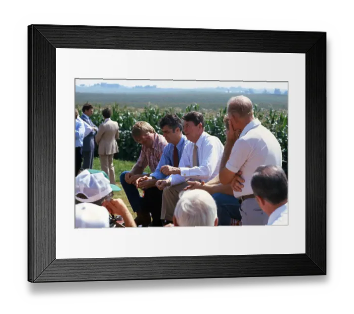 Framed Print : President Reagan Speaking With Farmers