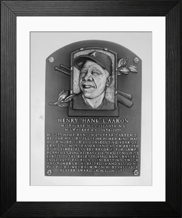 Framed Print : Hank Aaron's Hall of Fame Plaque Framed Print : Hank Aaron's Hall of Fame Plaque