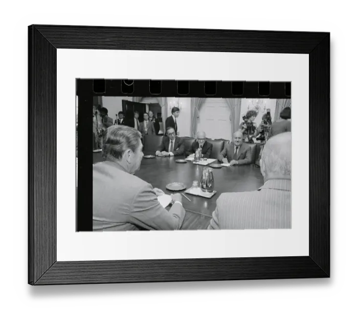 Framed Print : Ronald Reagan at a Meeting