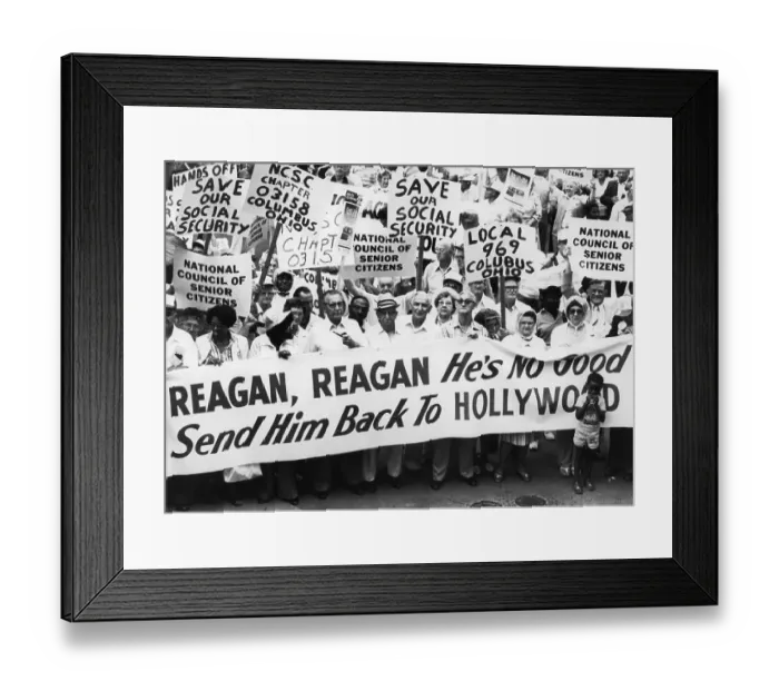 Framed Print : Senior Citizens Gather in Kennedy Square Protest Framed Print : Senior Citizens Gather in Kennedy Square Protest