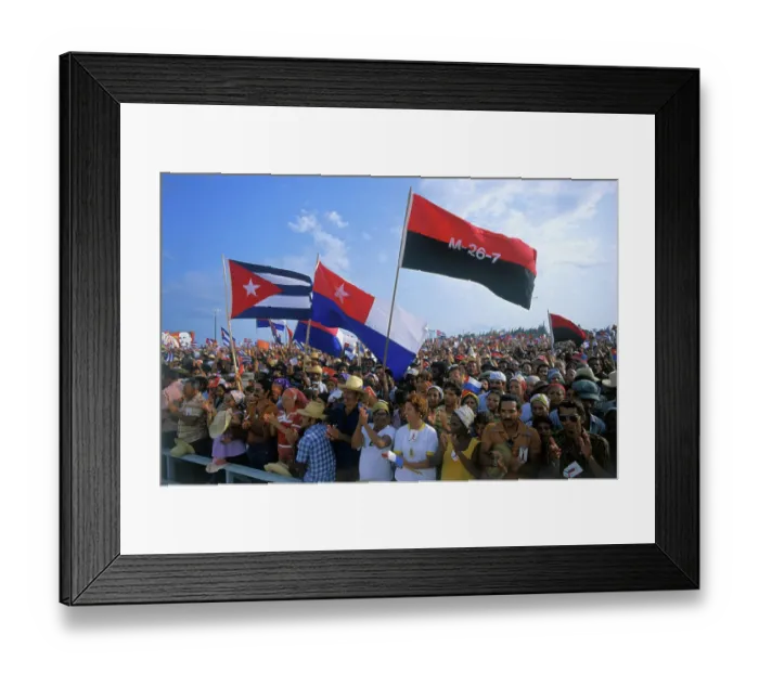 Framed Print : Large Crowd With Flags Framed Print : Large Crowd With Flags