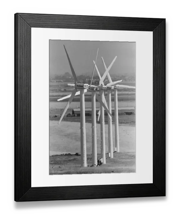 Framed Print : Row of Wind Turbines at Wind Farm Framed Print : Row of Wind Turbines at Wind Farm