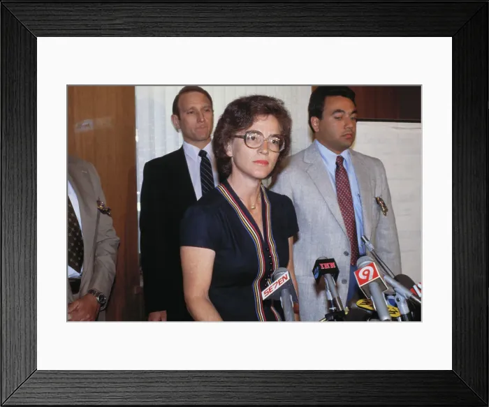 Framed Print : Elizabeth Holtzman During Press Conference Framed Print : Elizabeth Holtzman During Press Conference