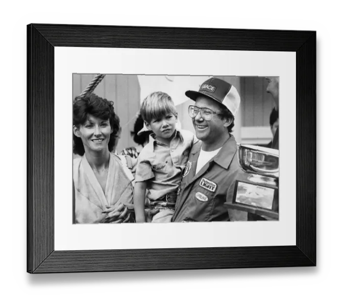 Framed Print : Michael Reagan with Son and Wife Framed Print : Michael Reagan with Son and Wife
