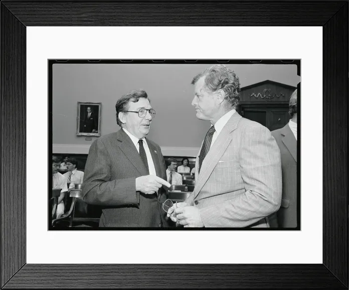 Framed Print : Ted Kennedy Conversing with Union Leader Lane Kirkland