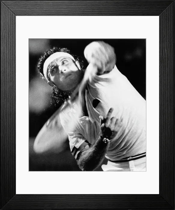 Framed Print : Close-Up Action Shot of Guillermo Vilas Framed Print : Close-Up Action Shot of Guillermo Vilas