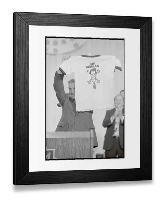 Framed Print : Walter Mondale Holding T-Shirt Framed Print : Walter Mondale Holding T-Shirt