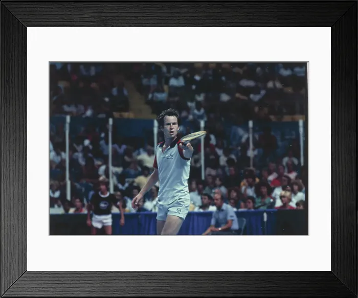 Framed Print : John McEnroe Pointing His Racket Framed Print : John McEnroe Pointing His Racket