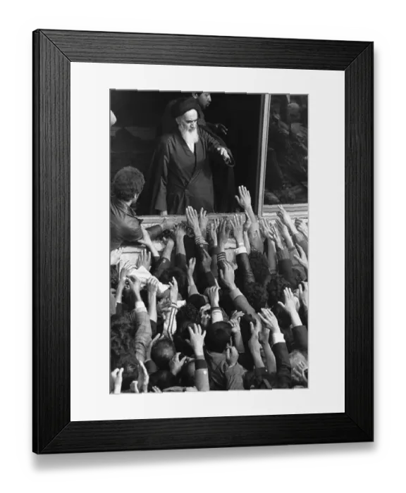 Framed Print : Ayatollah Ruhollah Khomieni Shaking Hands With a Crowd Framed Print : Ayatollah Ruhollah Khomieni Shaking Hands With a Crowd