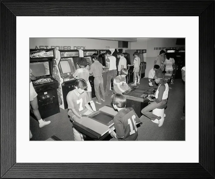 Framed Print : Kids in a Video Game Arcade Framed Print : Kids in a Video Game Arcade